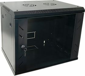 9U Wall Mount Network Server Cabinet Rack Enclosure - Black.