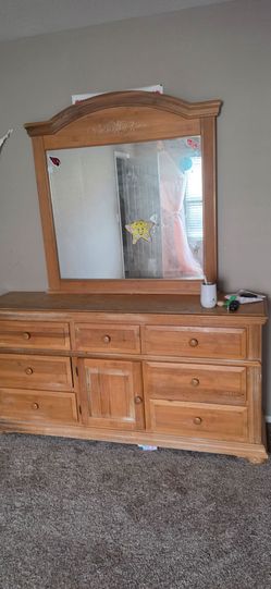 Wood Dresser with Mirror