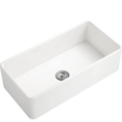 Kitchen Sinks 36 Inch x 18 Inch White Fireclay Farmhouse Sink Apron Front Farmhouse Kitchen Sinks Large Deep Single Bowl Farm Sink 36x18x10 without Bo