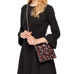 NWT Authentic Kate Spade Sima Floral Print Leather Crossbody/purse
