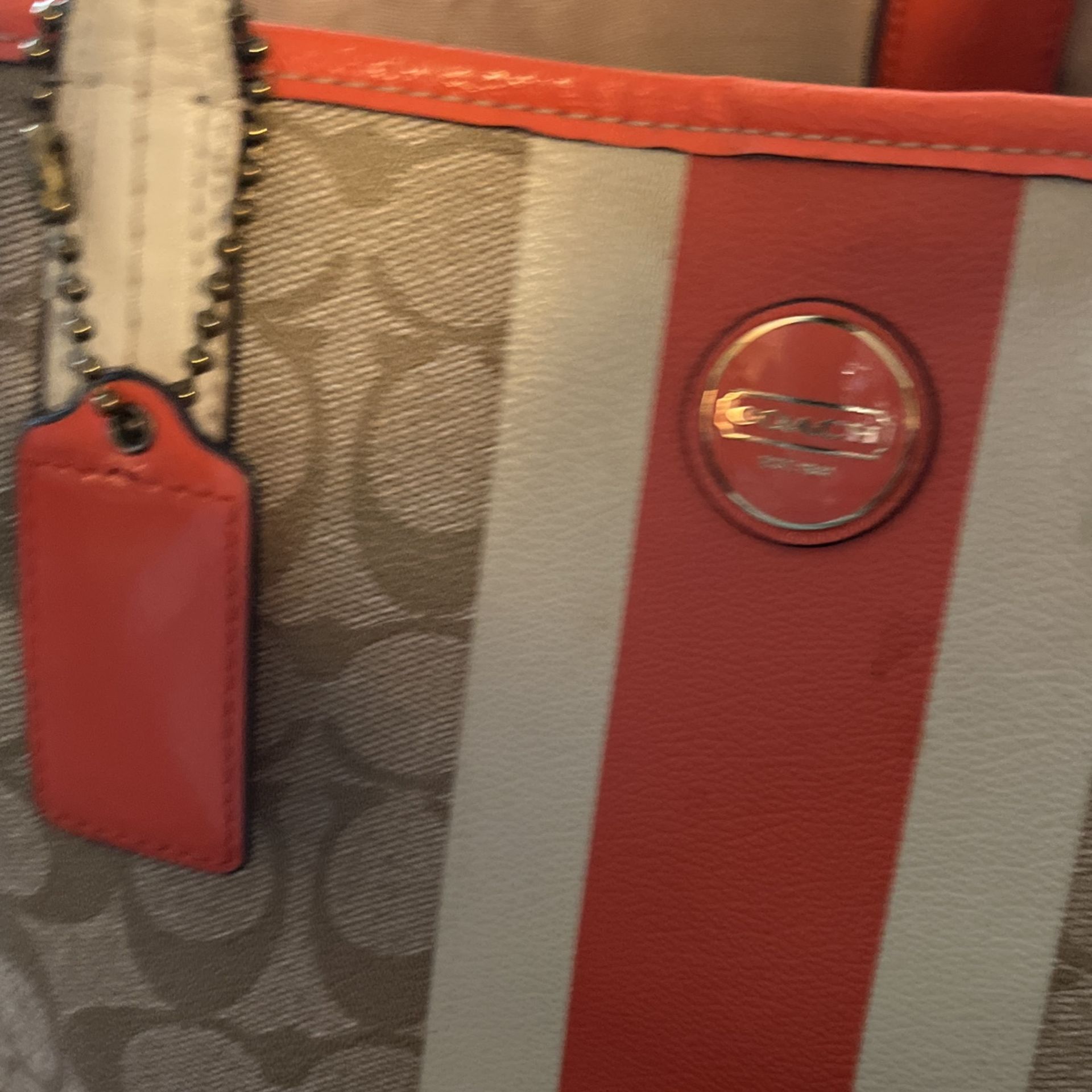 Orange/ Taupe Coach Purse Like New 60.00