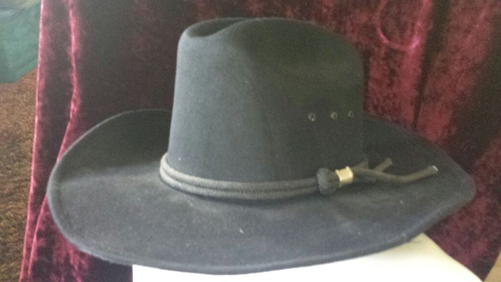 PAR-VEL HATS MEXICO. SIZE 55, 6 7/8. BLACK COWBOY HAT