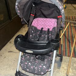 Pink and Brown Stroller 