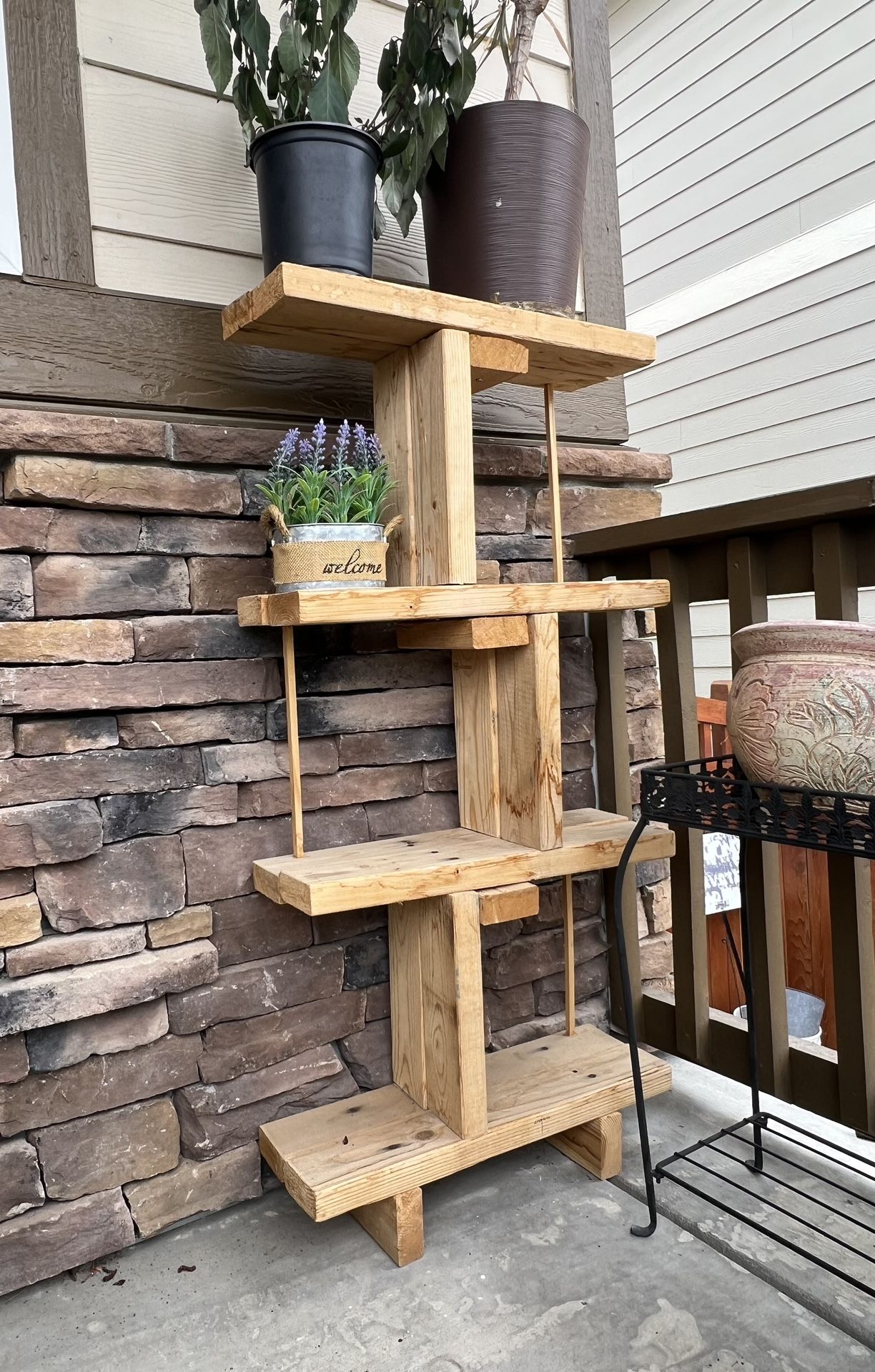 Wooden Plant Shelf ( Hand Made) Natural for Sale in Erie, CO OfferUp