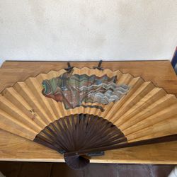 Oriental Fan -Large Decorative Wall Art  - Labor Day Sale 50% Off