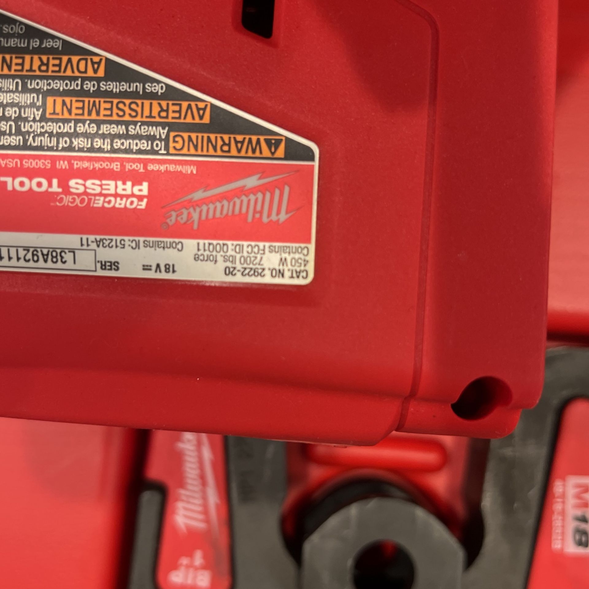 Milwaukee M18 Forcelogic Press Propress Black Iron Kit for Sale in West Covina, CA OfferUp