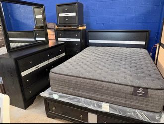 Black Bedroom Set with Hidden Jewelry Draws