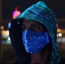 Fiber Optic Color Changing Face Mask Adult Size Adjustable