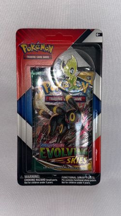 NEW Pokémon TCG Evolving Skies & Chilling Reign 2-Pack Blister with Celebi Pin, SEALED