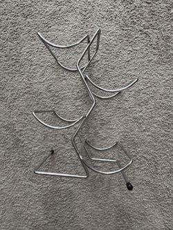 Four Bottle Free Standing Wine Rack Silver 