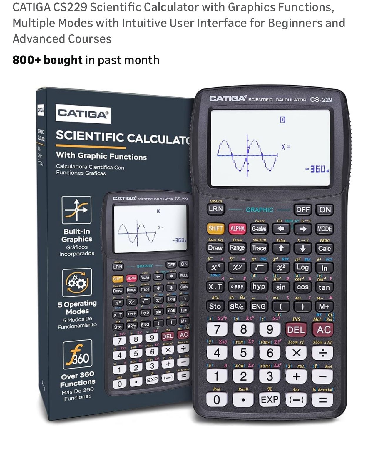 Catiga Scientific Calculator W/ Graphic Function