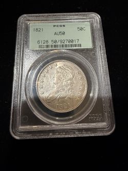 1821 50c AU50 OGH PCGS