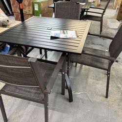 Outdoor Table Aluminum $99.99 Chairs $34.99 Each New Fully Assembled 