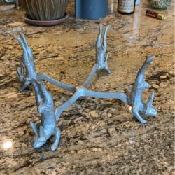 Vintage Arthur Court Bunny Metal Plant Base Holder 