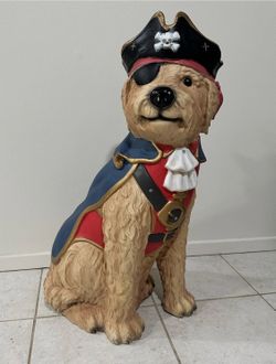 Rare 2.5ft Pirate Dog Statue - Doodle / Retriever
