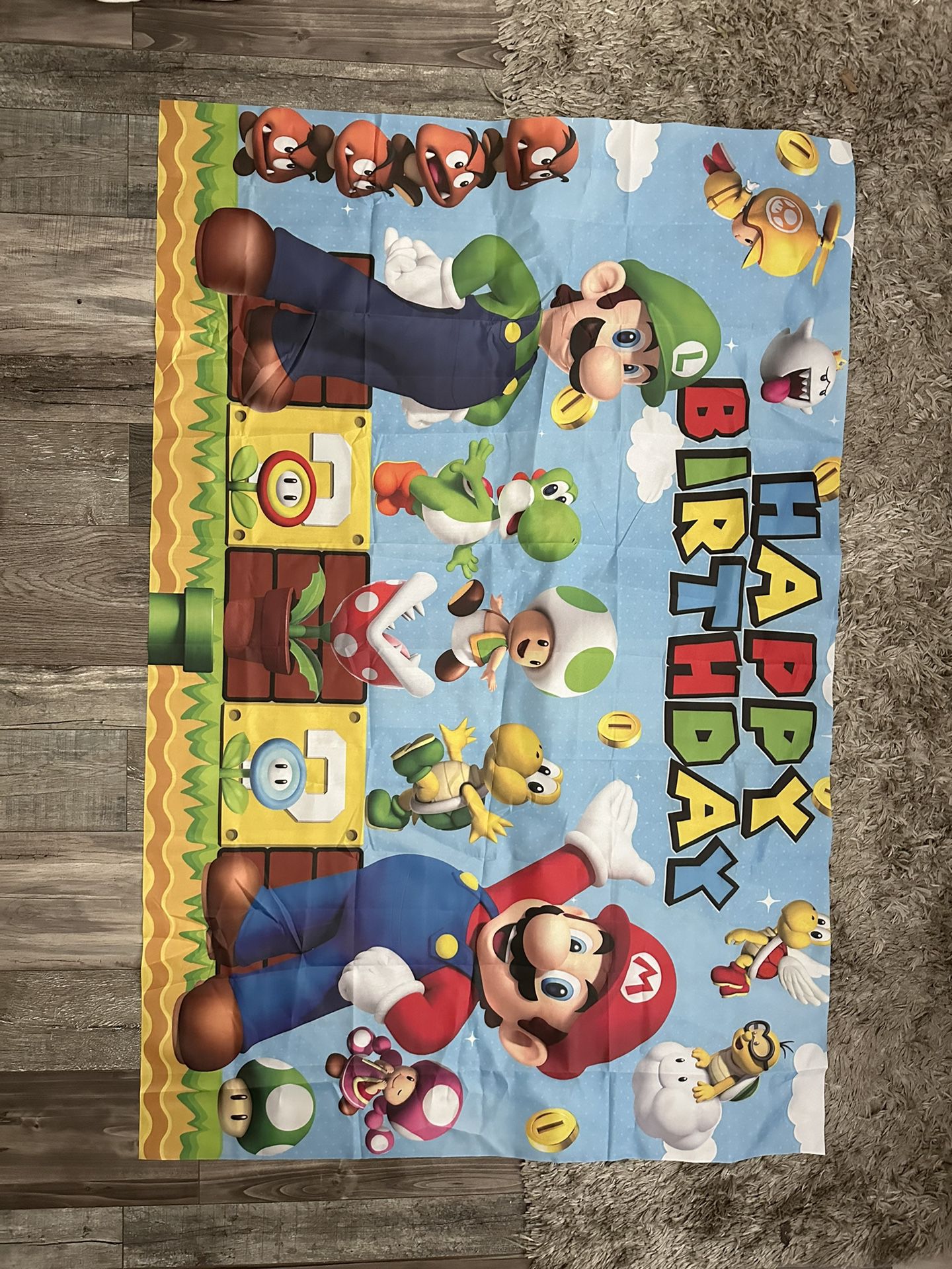 Birthday Banner Mario Bros 