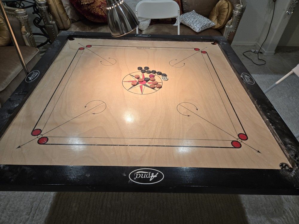 4.5' by 4.5' jumbo carrom board with coins