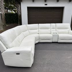 Sofa/Couch Sectional - Leather - Recliners - White - Delivery Available 🚛
