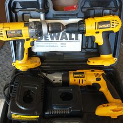 14.4V DeWalt Cordless Shear, 3/8 Drill, 1/2 Drill/Hammer