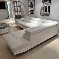 White Sectional Sofa Leather New