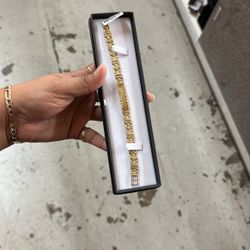Nugget Style I’d Bracelet 10k Gold 15 Grams 