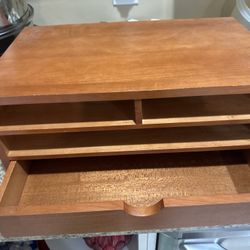 Desktop Organizer With Drawer Wooden Desk Irganizer Mail / Letter Sorter 19” x 11.5” x 8”