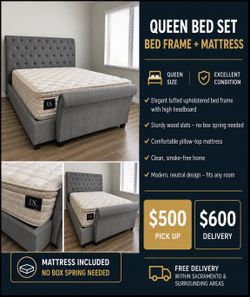 🔥 QUEEN BED SET – FRAME + MATTRESS