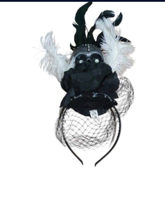 Skull/Catrina Dia De Muertos Headband Adult Woman's Halloween Costume. 