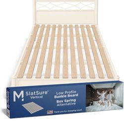 Meliusly SlatSure King Size Bunkie Board Heavy Duty Vertical Bed Slats & Foldable Wooden Support Board for Sagging Mattress or Platform Bed Frame, Box