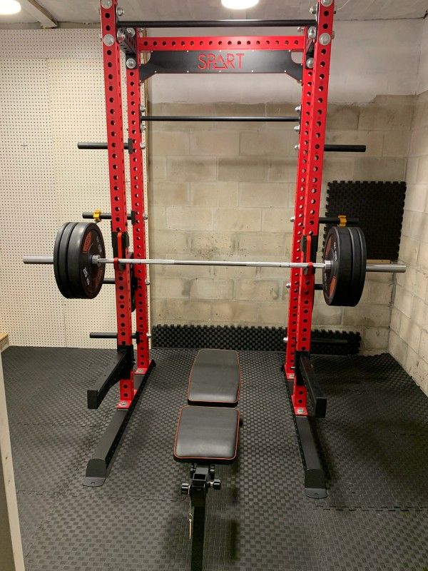 Professional Home Gym Rack With Weights Barbell And Bench