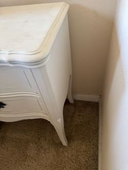 White French Provincial Nightstand with Drawers