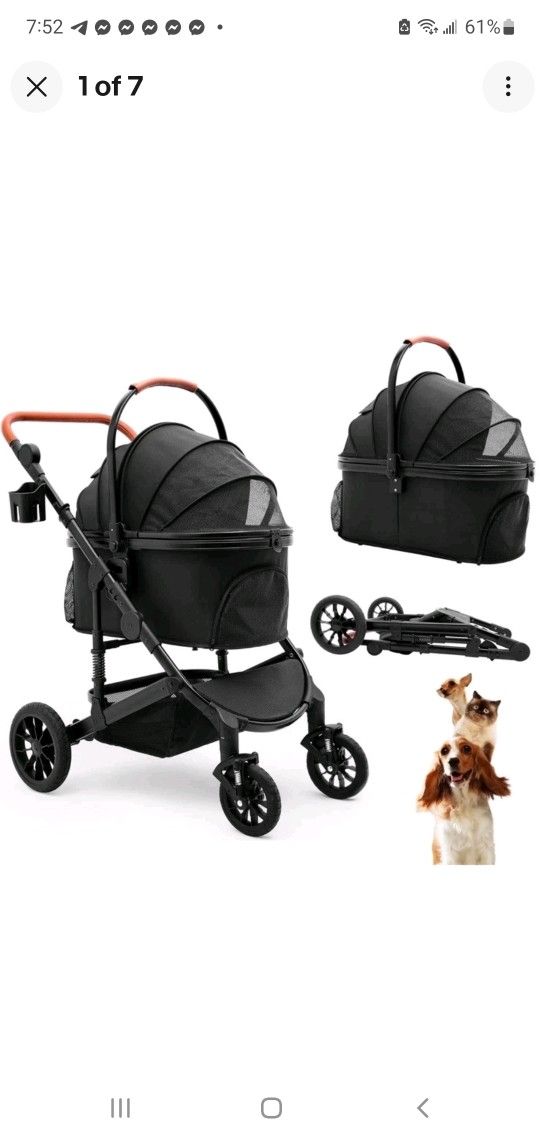 BRAND NEW..Pet Stroller with 4 Wheels, Foldable Pet Travel Carrier for Small/Medium Dogs