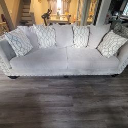 Suede Sofa and Love Seat