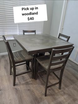 Dining Table with 4 Chairs – $40