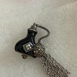 Broche Plata Piedras Marquesina Joyería Antigua 