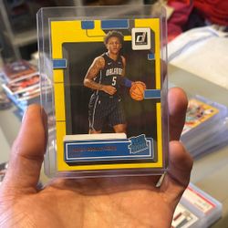 PAOLO BANCHERO 2022-23 NBA Donruss No. 201 Yellow Flood Rated Rookie RC Magic