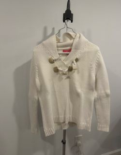Lily Pulitzer Medium Cream Colored Sweater With Large Collar