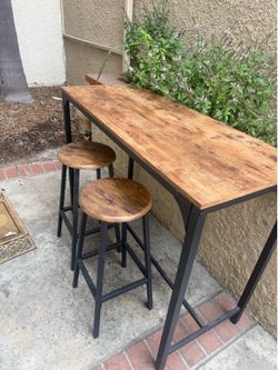 3 Piece Bar Table Set great for a small space 47 1/4 x 19 1/2 x 35 1/2 tall