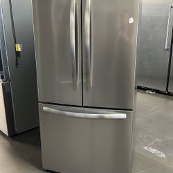 New Frigidaire 31 1/2 Width French Style Stainless Steel Refrigerator 