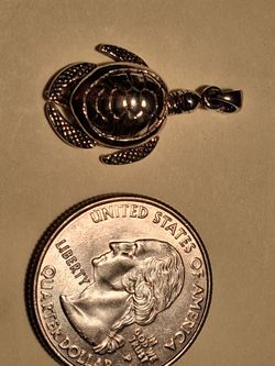 Small Silver Sea Turtle Pendant
