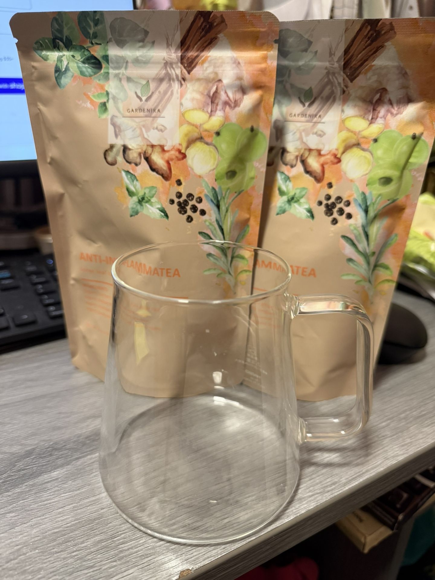 Anti Inflammantory Loose Tea Was $15 Each + Japanese Glass Cup