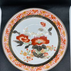 Vintage Japanese Porcelain Were Bowl With Brass 