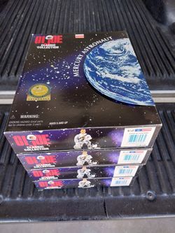 4 Brand New-in-box G.I. Joe Classic Collection Mercury Astronaut action figures lot.
