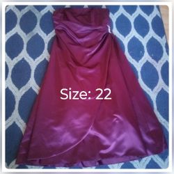 Women Red Velvet Party Dress 