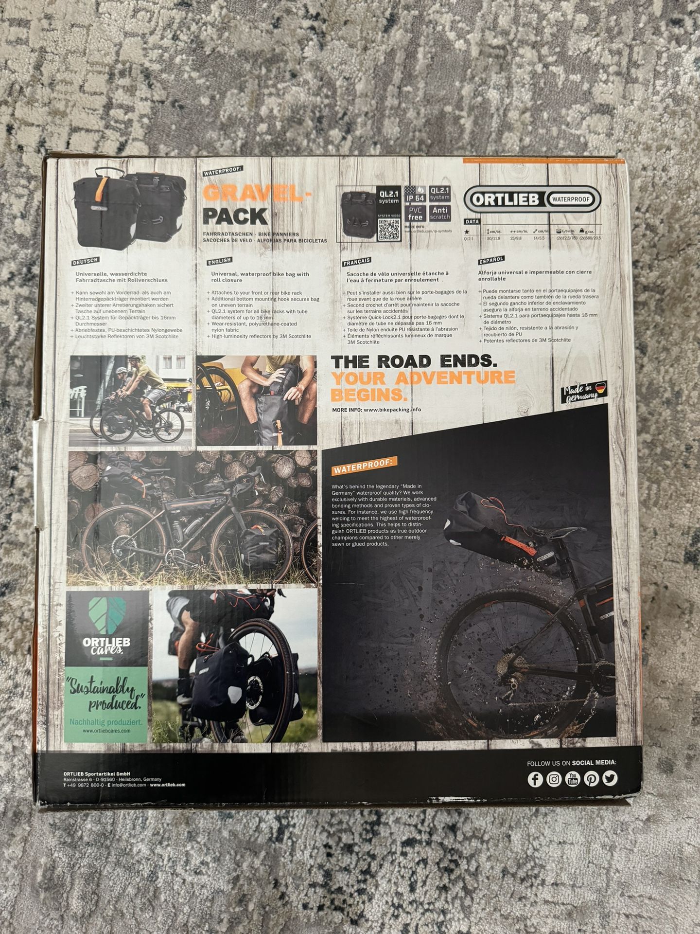 Ortlieb Gravel Dual) Water proof Bag - Main Image