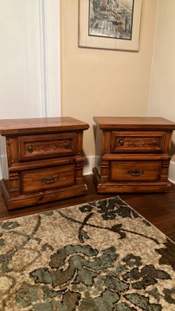 Nightstands (2) matching, wooden, vintage