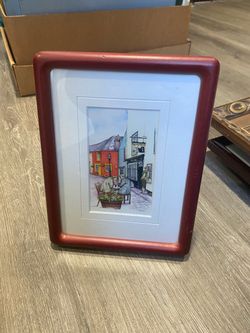 Framed Watercolor Print of Irish Street Scene