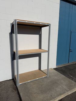 3 Tier Shelving 48 in W x 24 in D Used Heavy Duty Steel Boltless Storage Rack Delivery Available