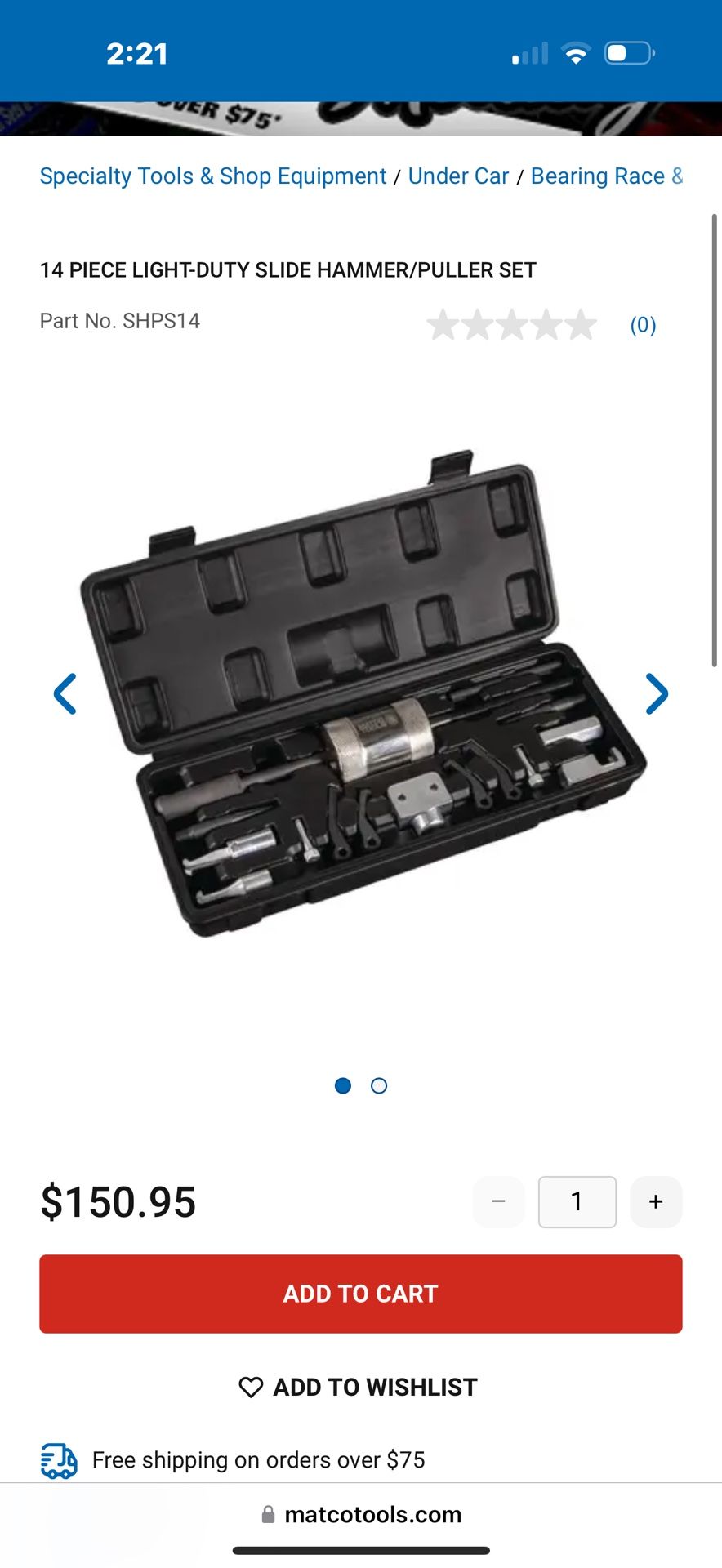 matco tool 14 piece slide hammer and puller set