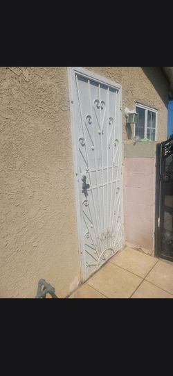 White Wrought Iron Security Screen Door